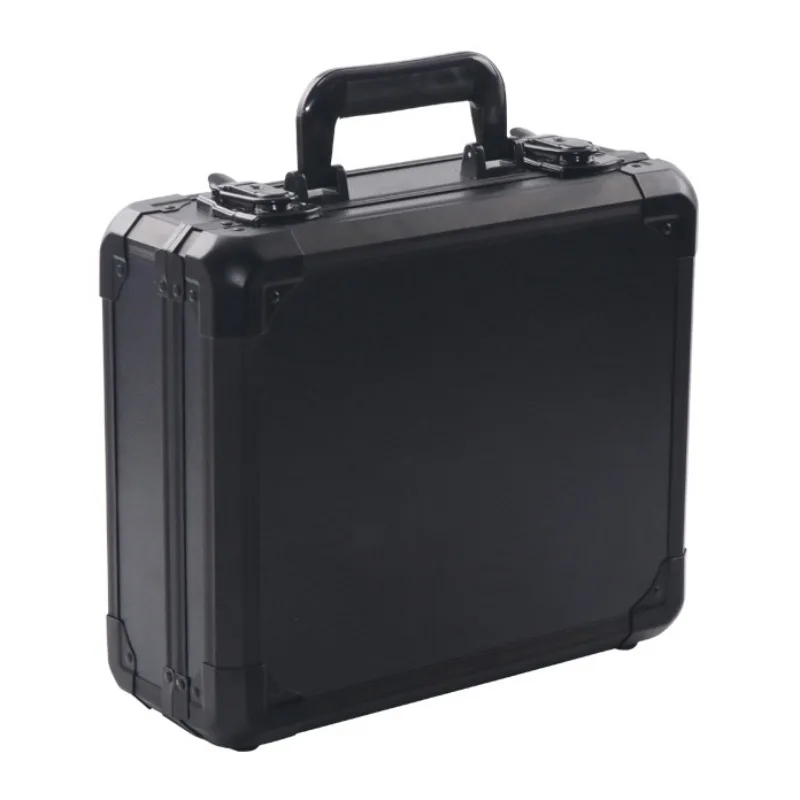 Portable Aluminum Hard Case Pwords ToolBox Black Silver Briefcase  Carrying Case - £130.97 GBP