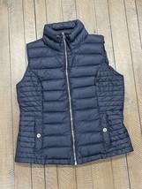 Abercrombie &amp; Fitch DOWN SERIES Puffer Vest Juniors MEDIUM Navy Blue Ful... - £9.68 GBP