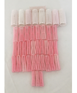 Vintage white pink plastic hair rollers curlers mixed size lot movie pho... - $19.75