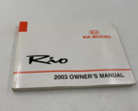 2003 Kia Rio Owners Manual Handbook OEM G03B09060 - £13.62 GBP