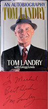 Tom Landry signed 1990 An Autobiography Hardcover Book Best Wishes, Personalized - £104.19 GBP