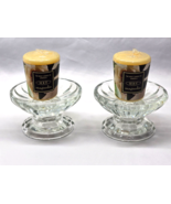 Vintage HOME INTERIORS Clear REVERSIBLE Glass Votive Candle Holder - Pai... - €14,99 EUR