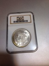 1884 O Morgan Silver Dollar S$1 Ms 63 Certified Rainbow Toned - £137.69 GBP