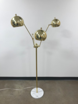 Greatly Reduced - Lamp Solid Brass 3-Globe Lights With Marble Base &amp; Bendable Ar - £653.59 GBP