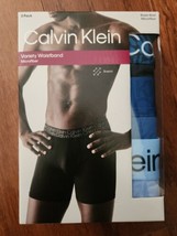 Calvin Klein Microfiber Boxer Briefs Mens M 32-34 Blue Variety Waistband... - £18.03 GBP