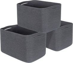 Mintwood Design 3-Pack Storage Baskets For Shelves, Decorative, Charcoal Gray - $47.99