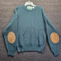 VTG Gander Mountain Men&#39;s Green Gray Knit Sweater Pullover Sz L - £13.51 GBP