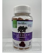 Herbion Naturals Elderberry Gummies with Vitamin C &amp; Zinc 60 Ct  1/25 - £3.93 GBP