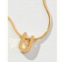 New Anthropologie Serefina Dainty Monogram Necklace &quot;U&quot;  $60  - £27.33 GBP