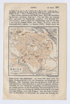 1914 Original Antique City Map Of Brieg Brzeg Silesia Schlesien Germany Poland - £22.40 GBP