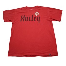 Hurley Shirt Mens XL Red Crew Neck Short Sleeve Logo Print Classic Fit Tee - £14.44 GBP