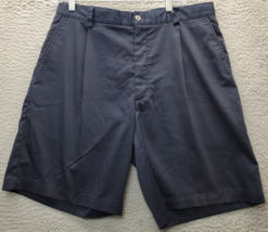 Nike Golf Shorts Mens Size 34 Navy Polyester Dri Fit Slash Pockets Pleated Front - $23.12