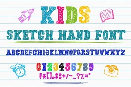 Kids Sketch Hand Font | Handwriting Font | kids Font | Sketch Font | Bes... - $10.00