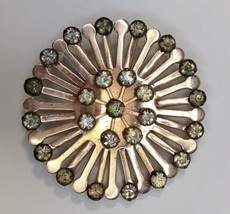 MCM Copper / Rose Gold Tone Atomic Sunburst Starburst Brooch Pin / Penda... - £15.73 GBP