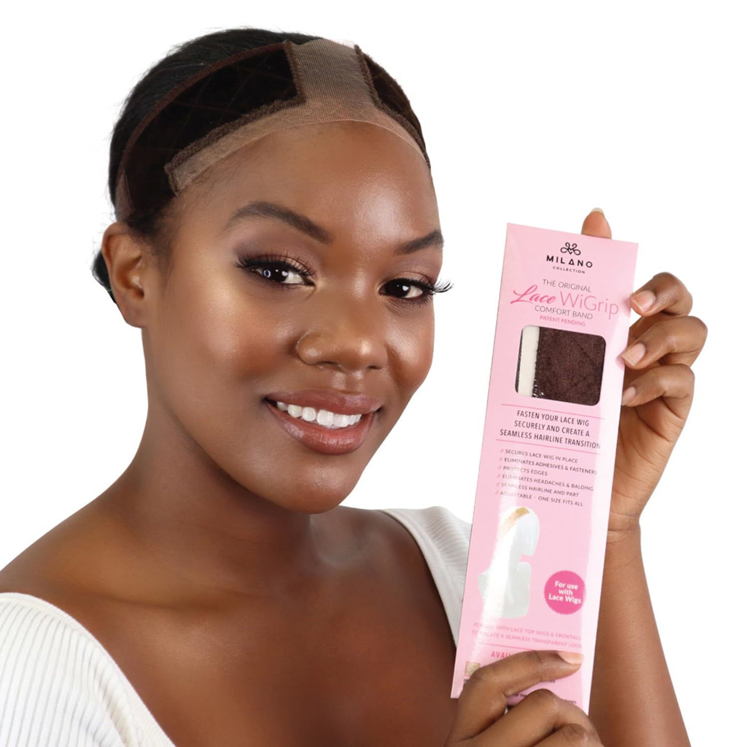 MILANO COLLECTION Lace Wigrip, Premium Lace Wig Band for Women, Fully Adjustabl