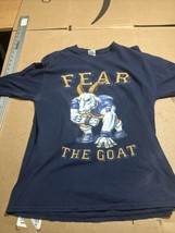 Fear The Goat Navy Graphic Blue Long Sleeve Crew Neck T-Shirt Size Large Gildan - $22.77