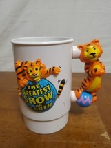 Ringling Bros Barnum And Bailey Circus 3D Tiger Plastic Mug Cup Vintage ... - $8.56