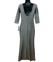 Trixxi Elegant Dress Black Metallic Medium Long Sleeve Open Back Body on Sexy - £31.09 GBP