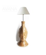 West African Vintage Home Decor Teakwood Hand Carved Gouro Mask Table Lamp - $299.00