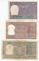 India,1 ,2 ,5 Rupias,3 Diff Señal PC Bhattacharia,S.Jagannathan,Rn Malhotra - $10.80