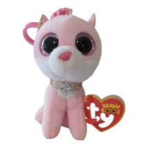 TY Beanie Boos Keychain Fiona Keychain Pink Stuffed Animal Plush Big Eyes Tags - £5.48 GBP