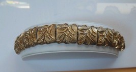 Vintage Sarah Coventry Gold-tone Leaf/Floral Panel Link Bracelet - £20.51 GBP