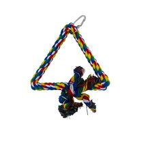 Multicolor Cotton Rope Triangle Toy Swing for Birds Size small 7&quot; - £5.43 GBP