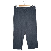 J Jill Pure Pants Womens M Linen Crop Pull On Textured Beachy Cottage Bo... - $23.75