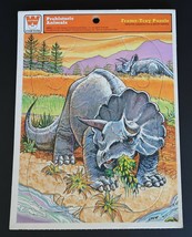 Vtg Whitman 1975 cardboard inlay frame tray puzzle Prehistoric Animals D... - $14.99