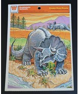 Vtg Whitman 1975 cardboard inlay frame tray puzzle Prehistoric Animals D... - $284.12 MXN