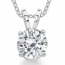 Classic 4-Prong Basket Round Forever One Moissanite Solitaire 14k White Gold - £158.73 GBP