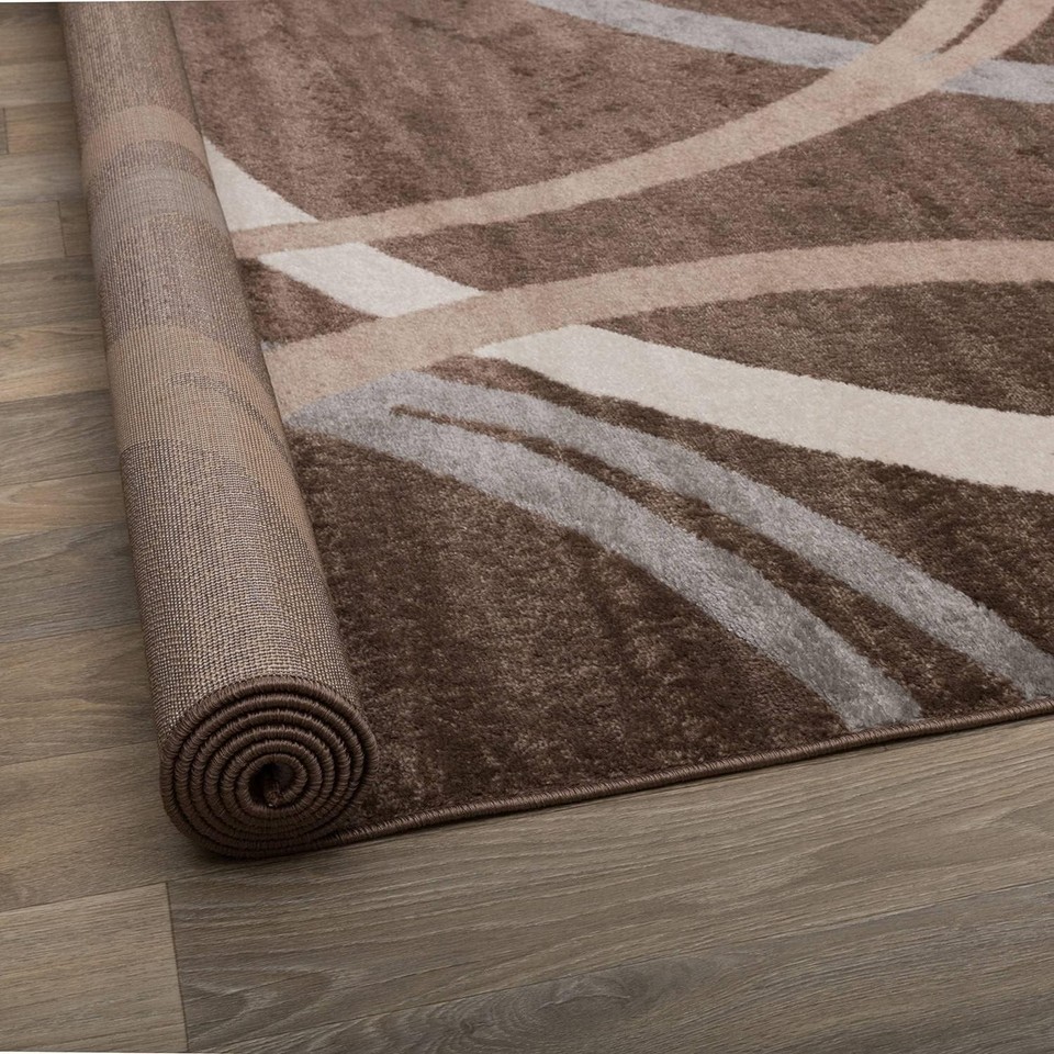 Luxurious 2' x 7' Wavy Circles Design Area Rug - Durable and Soft Polypropylene Item image 5