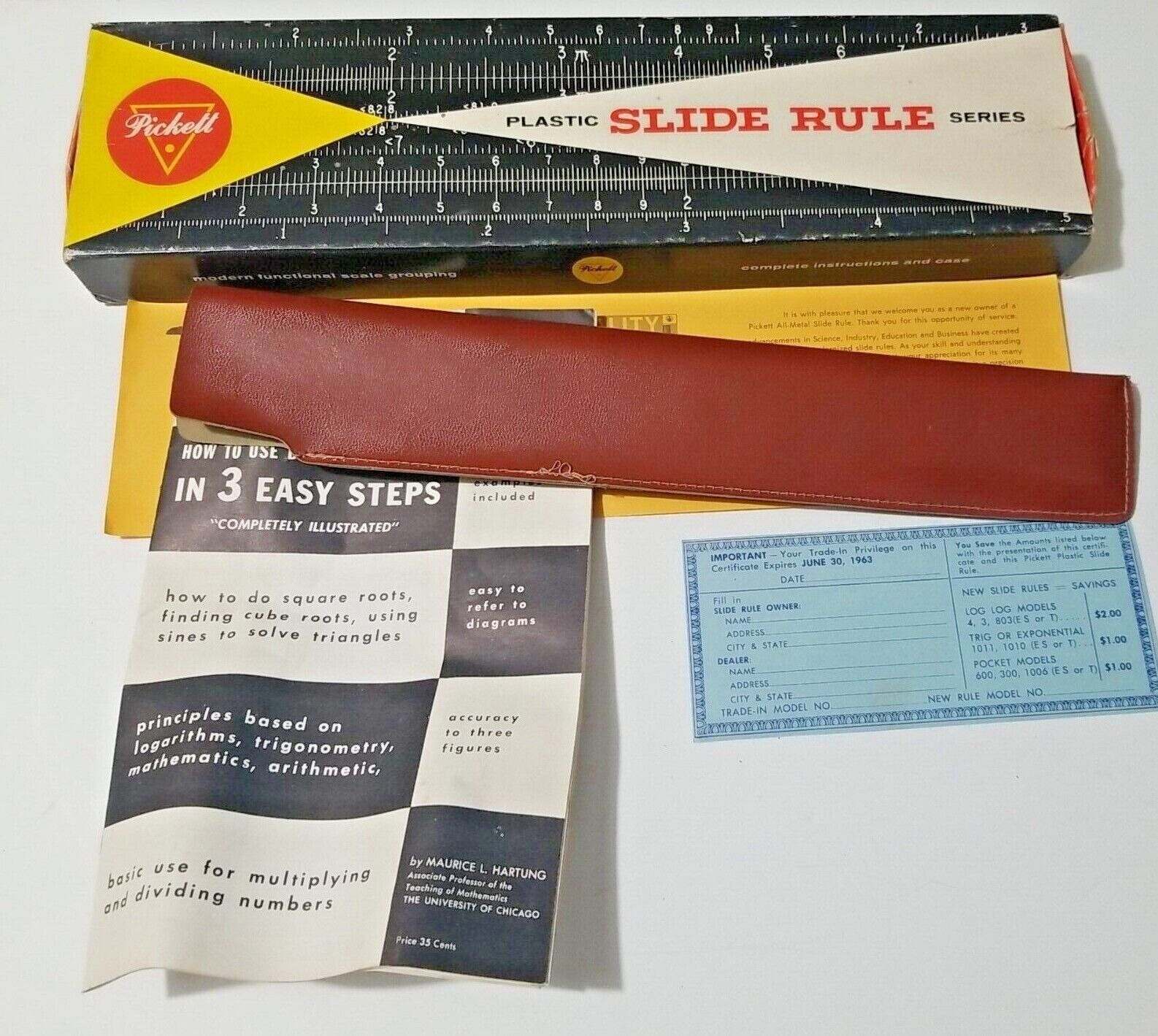 Pickett Microline 121 Trainer Slide Rule with Case /Instructions Made In USA - $19.99