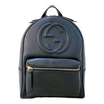 Gucci Soho Interlocking G Backpack Black Leather - £1,763.23 GBP