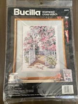 Bucilla Stamped Cross Stitch Kit Floral Arbor #40676  NEW Complete 11 x 14 - $18.99