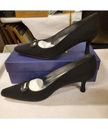 Stuart Weitzman Women&#39;s Black Heel with Leather Sole, Size 9.5 - £112.91 GBP