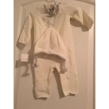 Tahari Baby Outfit Sweater Knit Coverall &amp; Hat 6-9 Months Beige - $46.60 CAD