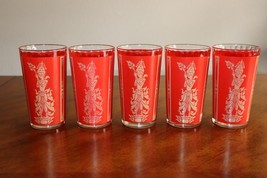 5x Vintage Culver Red Gold Siam Thai Goddess Tumbler Highball Drinking G... - $534.78 MXN
