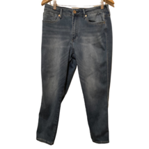 Seven7 Womens Cropped Jeans Blue Stretch Dark Wash High Rise Pockets Den... - $14.84