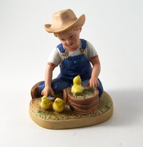 Homco Demin Days Figurine &quot;New Beginning&quot; 4.25&quot; Porcelain # 1500 Vintage 1985 - £9.42 GBP