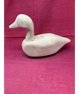 Unpainted Raw Carved Wood Duck Decoy Wooden Paint Yourself - £30.97 GBP