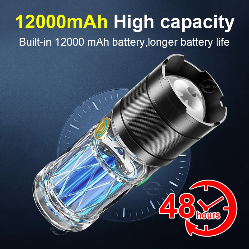 Sporting 90W 100000000LM Recharge Flashlight USB High Power LED Flashlights 1200 - £68.96 GBP