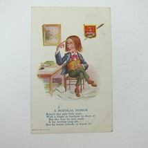 Postcard Vinegar Valentine A Poetical Poseur Poem R. Hill Comic Antique 1909 - £4.70 GBP