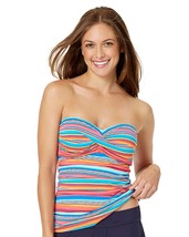  NEW Anne Cole Stripes Twist Bandeau Tankini Swim Top size XS XSmall Multicolor - £19.32 GBP