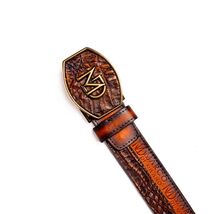 Marco Di Milano Caiman & Calfskin Western Belt Signature Texas Aged Brown image 2