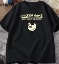 Chicken Game Don&#39;t Look At The Chicken Funny T Shirts Cotton Short Sleev... - $554.45 MXN