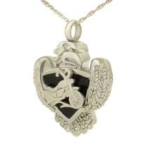 Eagle Shield Stainless Steel Pendant/Necklace Funeral Cremation Urn for Ashes - £47.06 GBP