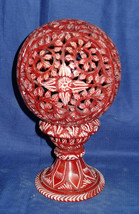 6.5&quot; Marble Candle Holder Lamp Red Color Hand carved Aroma Lamp Home Dec... - $165.46