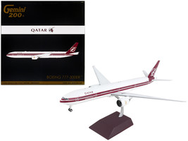 Boeing 777-300ER Commercial Aircraft Qatar Airways White w Dark Red Stripes Gemi - £125.27 GBP