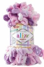 9 Balls Alize Puffy Color, Blanket Yarn, Baby Yarn, Velvet Yarn, Bulky Yarn, Eas - £47.29 GBP